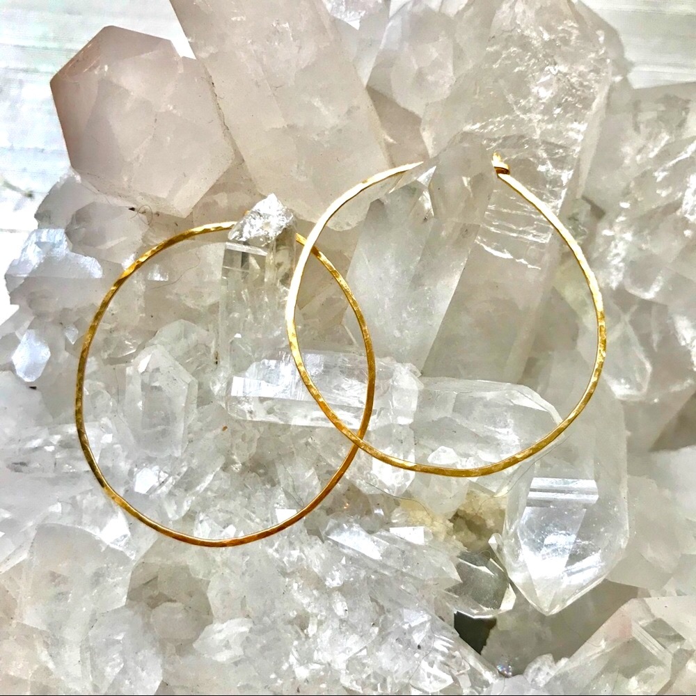Gold Artisan Made Hoop Earrings